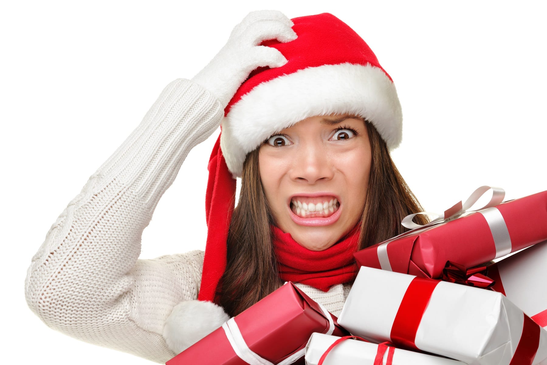 Christmas-stress-busy-santa-woman