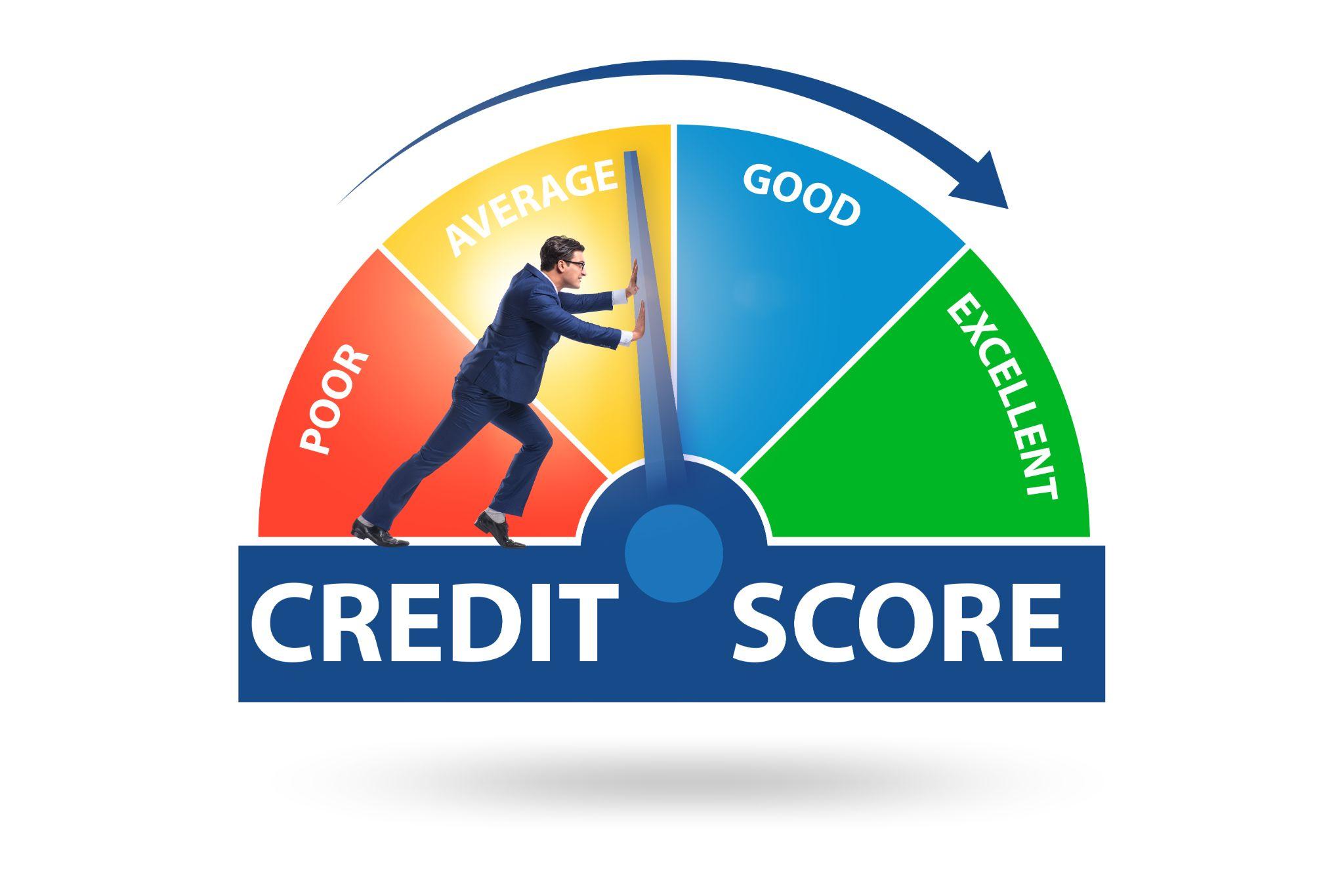 Businessman trying to improve credit score