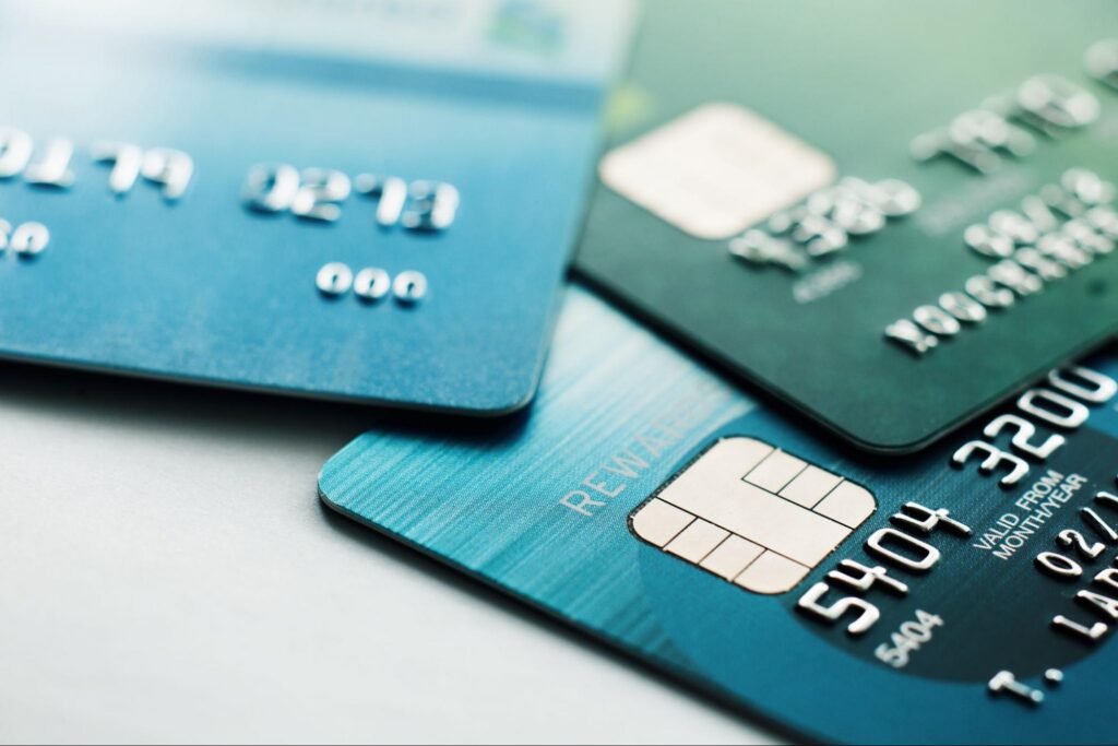 A stack of credit cards