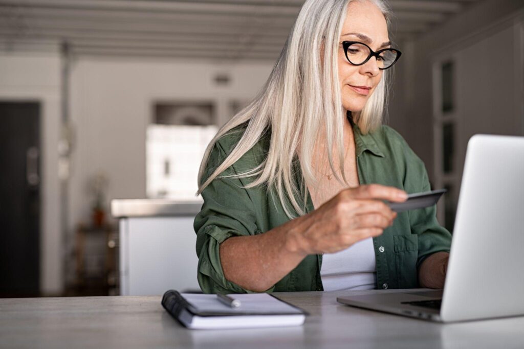 Woman saving money